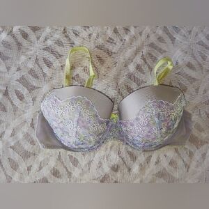 Victorias secret dream angles bra 36C lined demi double bust  gray purple